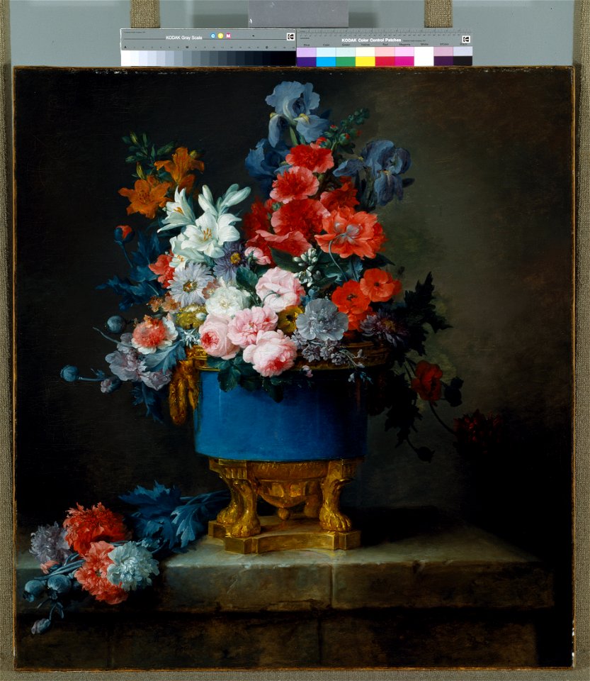 Anne Vallayer-Coster - Bouquet of Flowers in a Blue Porcelain Vase - 1998.52.FA - Dallas Museum of Art