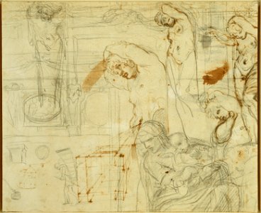 Annibale Carracci - Studies of decorations for the Farnese Gallery