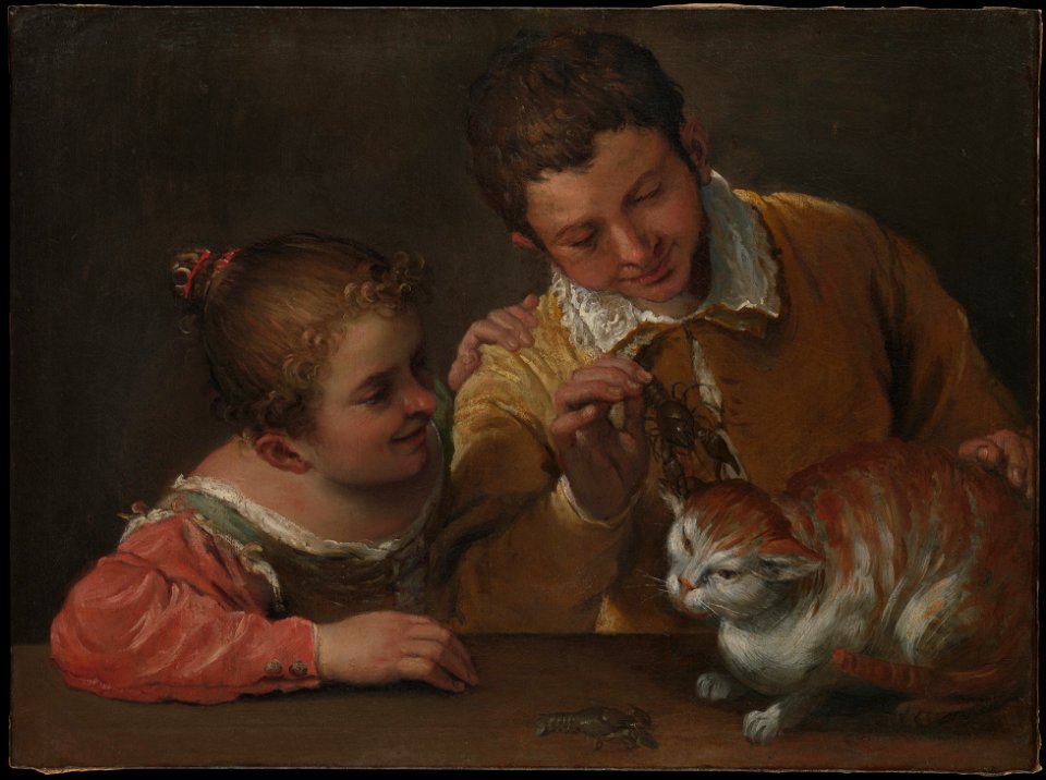 Annibale Carracci - Two Children Teasing a Cat - WGA4410