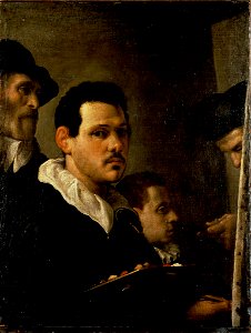Annibale Carracci autoritatto con altre figure Brera