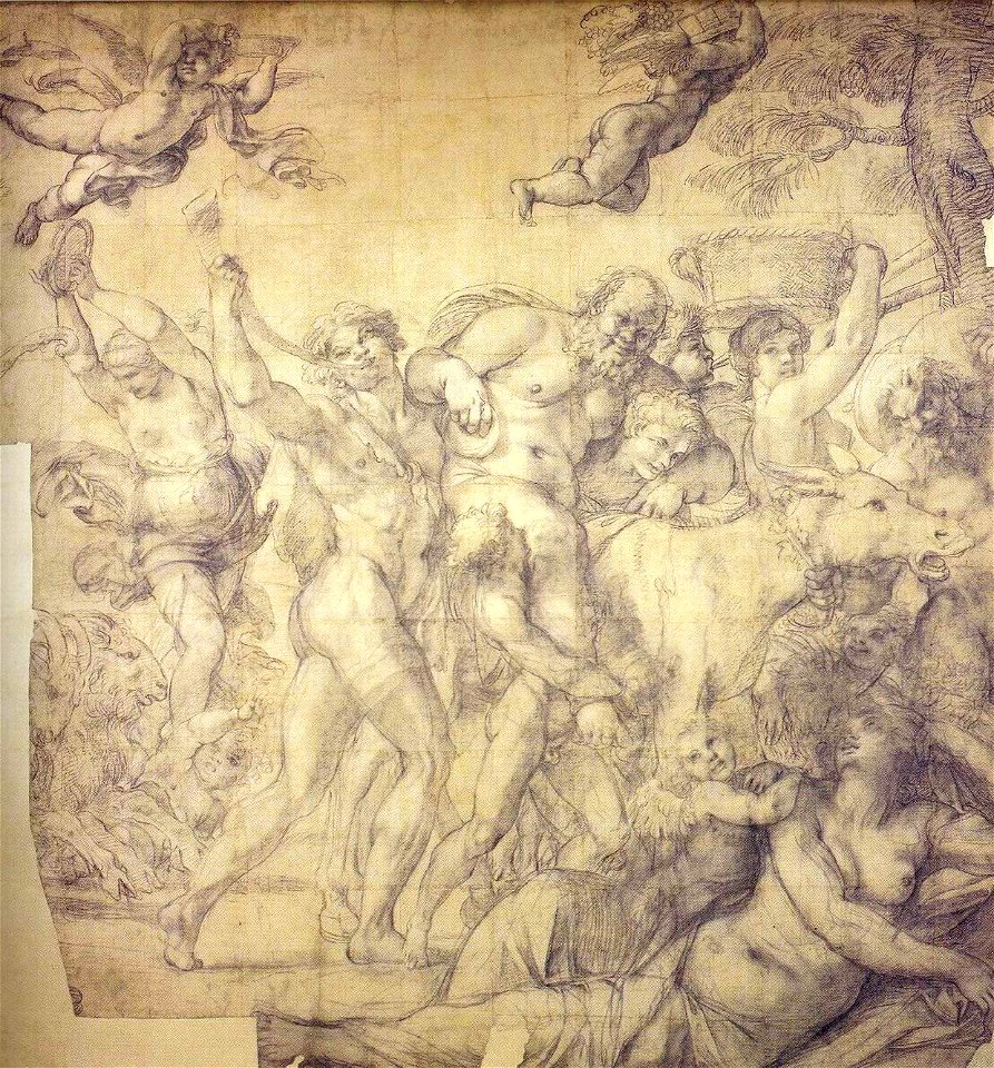 Annibale Carracci Cartone del Trionfo di Bacco e Arianna (Sileno)
