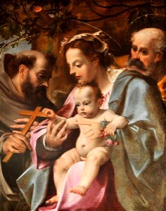 Annibale Carracci (1560-1609) (attributed to) - The Holy Family with Saint Francis - 1298204 - National Trust. Free illustration for personal and commercial use.
