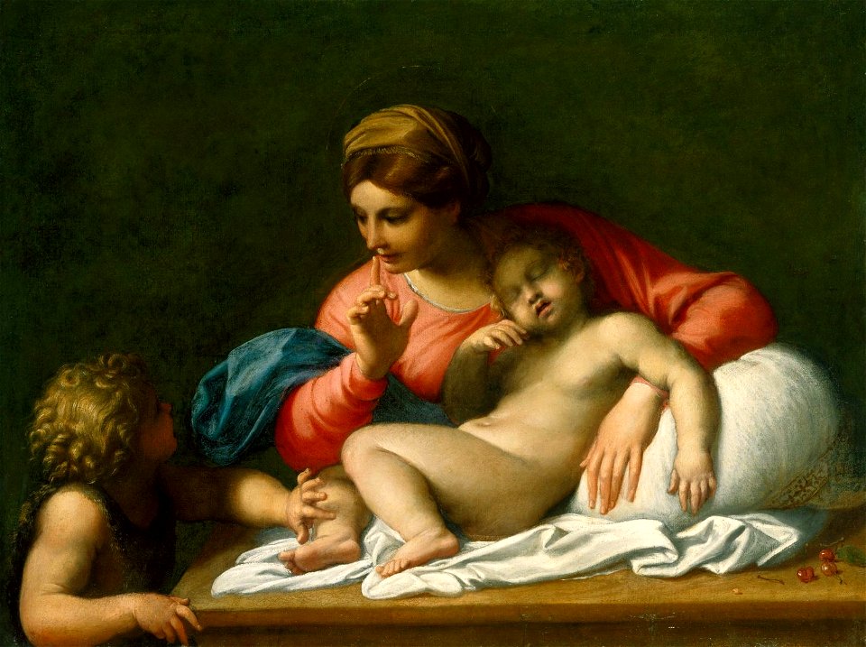 Annibale Carracci (Bologna 1560-Rome 1609) - The Madonna and Sleeping Child with the Infant St John the Baptist ('Il Silenzio') - RCIN 404762 - Royal Collection