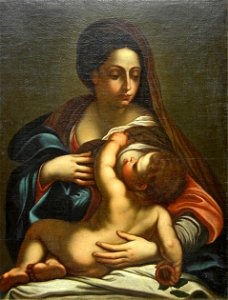 Annibale Carracci Virgin Mary with child. Free illustration for personal and commercial use.