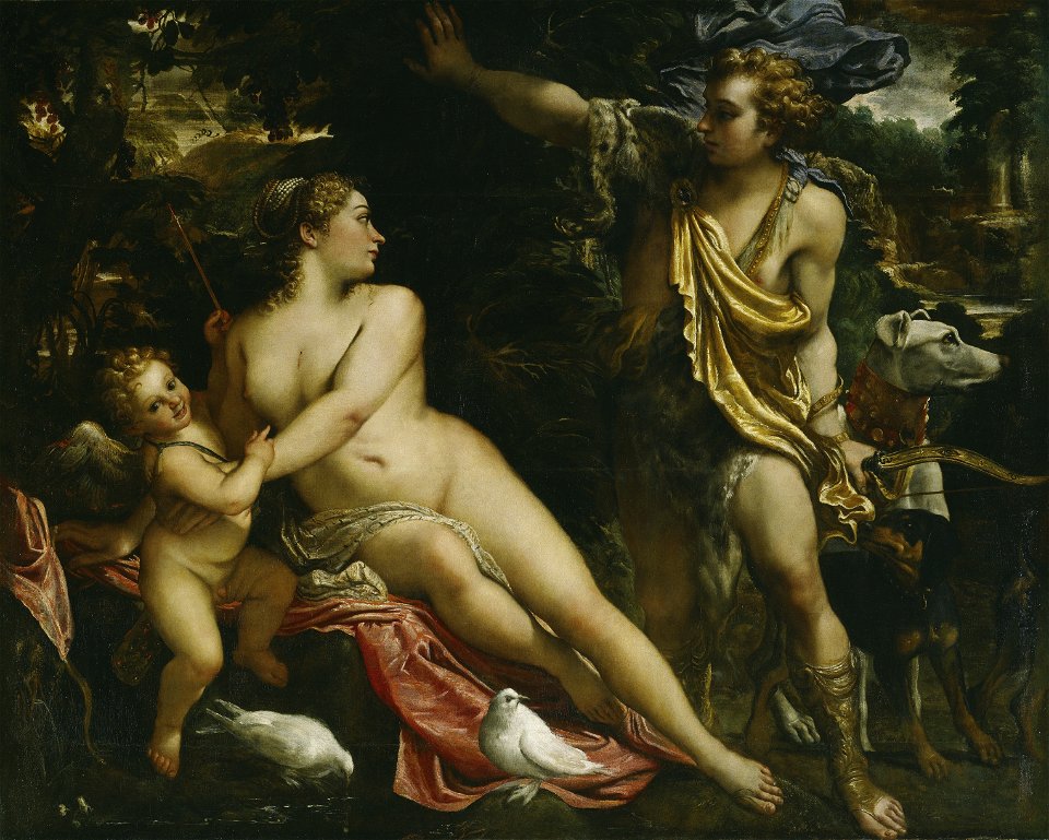 Annibale Carracci - Venus, Adonis and Cupid - WGA4428
