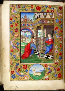 Annunciation - Bonaparte Ghislieri Hours - BL YT29 f74v