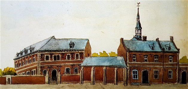 Annunciatenklooster in Wyck-Maastricht (historiserende tekening, Ph v Gulpen). Free illustration for personal and commercial use.