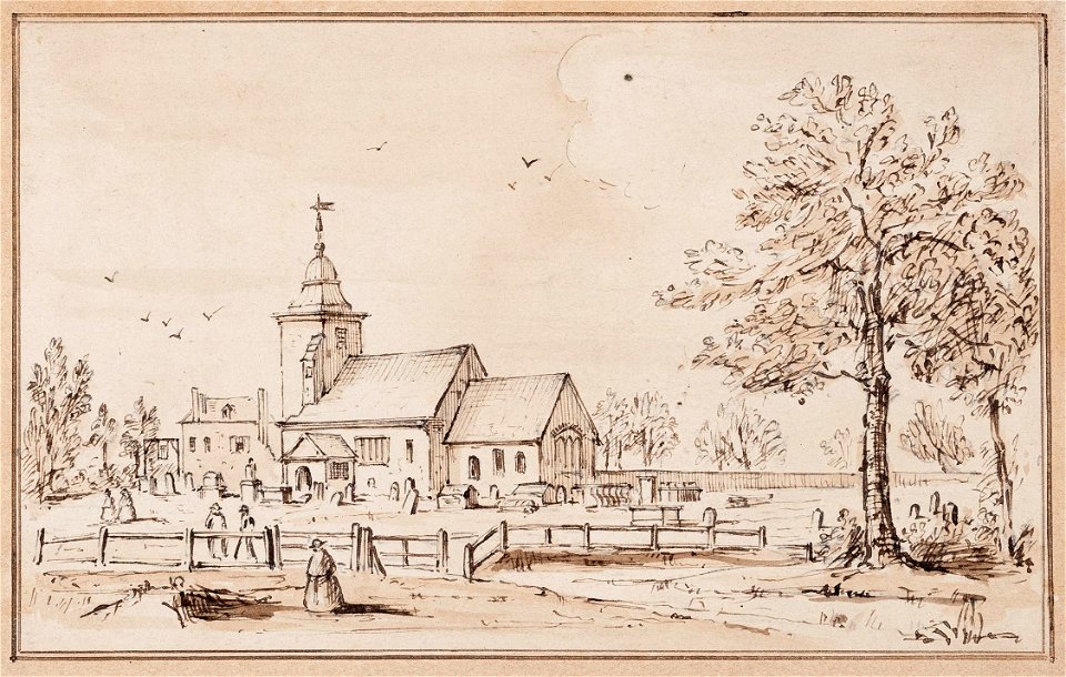 Anon-98179 - The South-East View of Old St Pancras Church - circa 1840