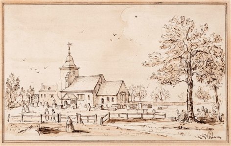 Anon-98179 - The South-East View of Old St Pancras Church - circa 1840