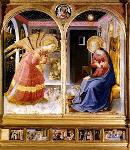 Annunciation angelico valdarno. Free illustration for personal and commercial use.