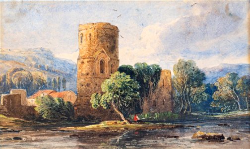 Anon-Bristol school - Tretower Castle - circa 1835