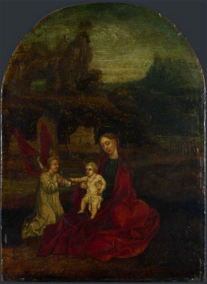 Anoniem Duitsland 15e eeuw - Maria en kind met een engel - NG2157 - National Gallery
