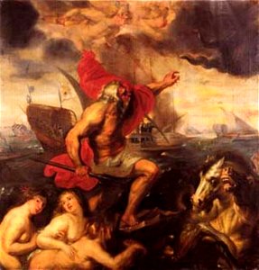 Anoniem na 1635 naar Peter Paul Rubens - Neptunus kalmeert de oceaan tijdens de reis van de kardinaal-infant Ferdinand van Barcelona naar Genua - 233 - Royal Museum of Fine Arts Antwerp