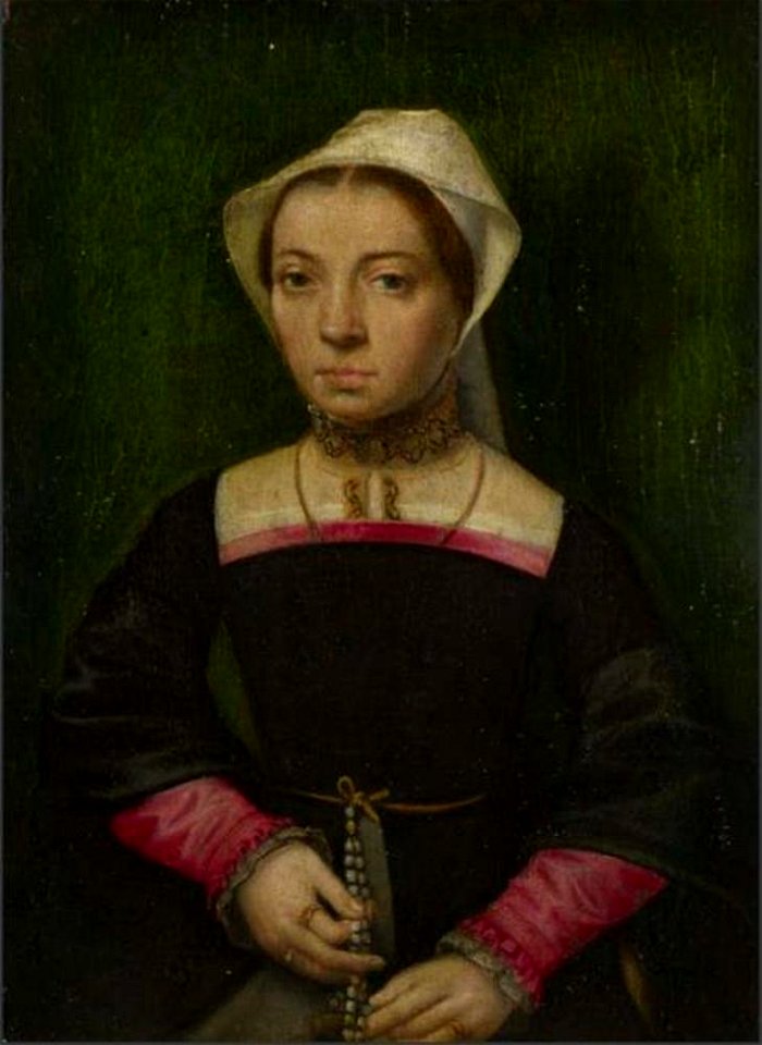 Anoniem Nederlanden (historische regio) ca. 1550 - Portret van een vrouw met een rozenkrans - NG1860 - National Gallery