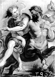 Anoniem na 1636 naar Peter Paul Rubens - Deianeira en Nessus (Ovidius, Metamorfosen, IX, 111-123) - P002460 - Museo del Prado