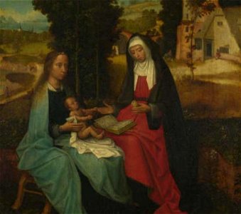 Anoniem Nederlanden (historische regio) ca. 1525 - Maria en kind met de heilige Anna - NG1089 - National Gallery. Free illustration for personal and commercial use.