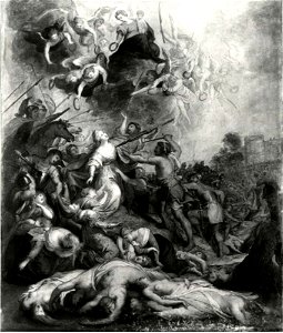 Anoniem Zuidelijke Nederlanden (historische regio) na 1620 naar Peter Paul Rubens - Het martyrium van de Heilige Ursula en haar metgezellinnen - 715 - Museum of Fine Arts, Budapest