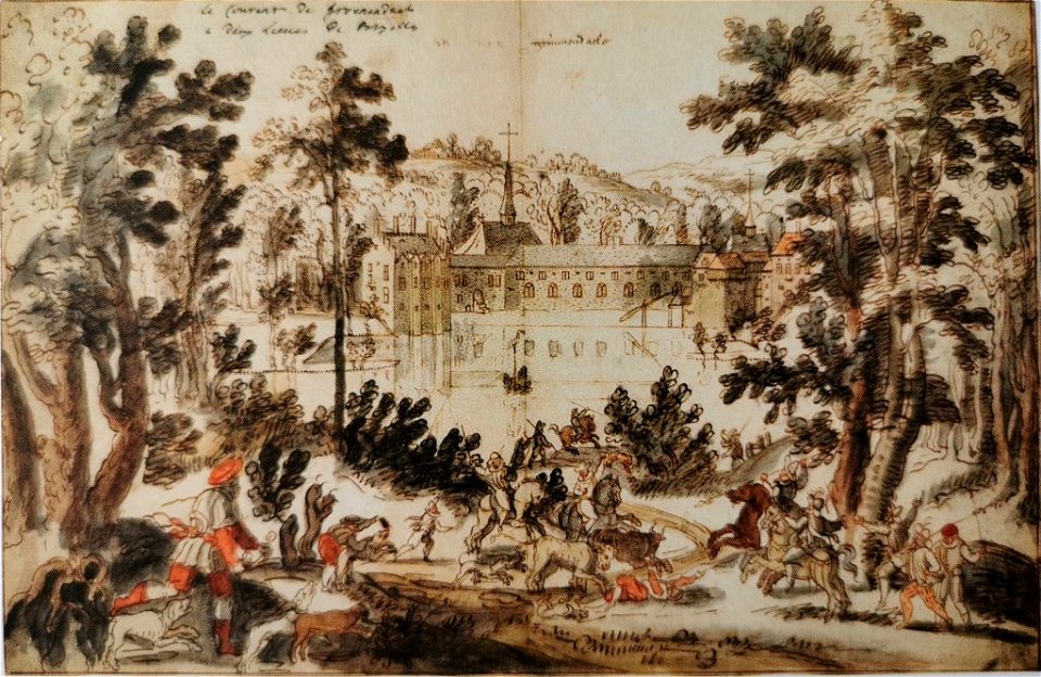Anoniem, 16e eeuw, De priorij van Groenendaal (coll. AXA Belgium)