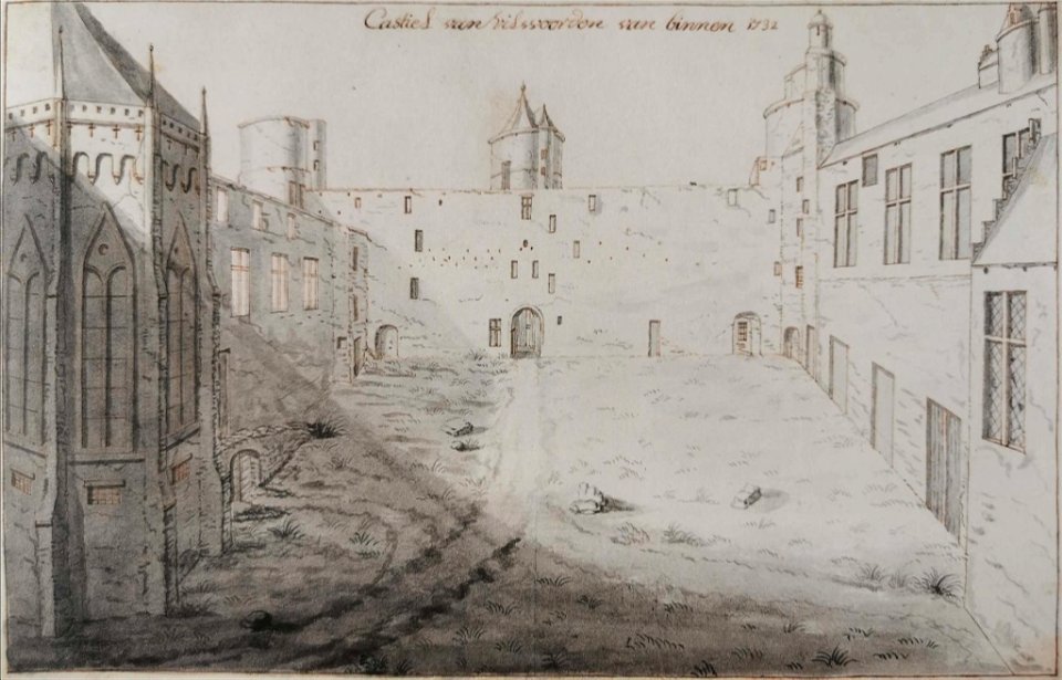 Anoniem, Binnenplein van het Kasteel van Vilvoorde, 1732 (MSB)