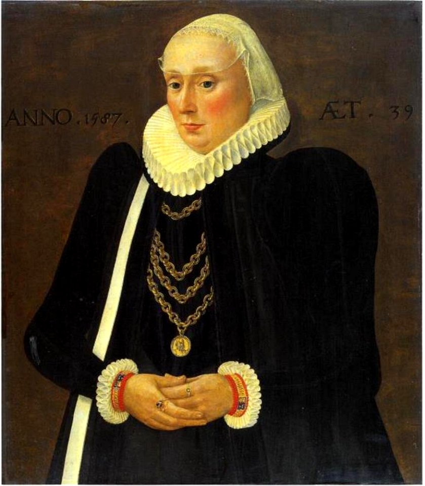 Anoniem Mittelrhein (streek) 1587 (gedateerd) - Portret van Justina von Holzhausen - 1735 - Städel Museum