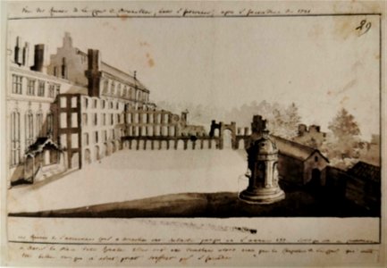 Anoniem, Vue des Ruines de la Cour de Bruxelles, dans l'Intérieur, après l'Incendie de 1731 (MSB)
