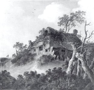 Anoniem Nederlanden (historische regio) 18e eeuw - Landschap met een boerenhuis op een heuvel - 1188 - Städel Museum