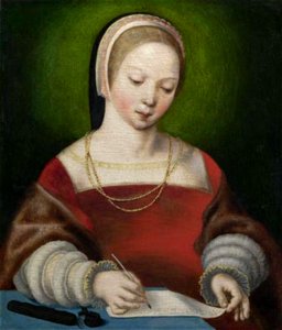 Anoniem Nederlanden (historische regio) ca. 1520 - Portret van een schrijvend meisje - NG622 - National Gallery