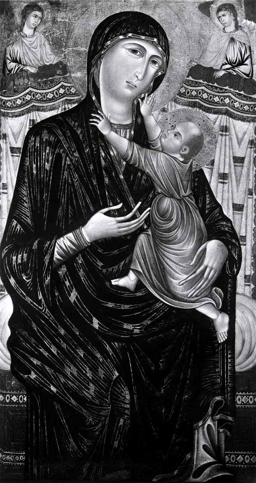 Anonimo fiorentino influenzato da Cimabue - Madonna con Bambino in trono e due angeli, Chiesa di S. Remigio