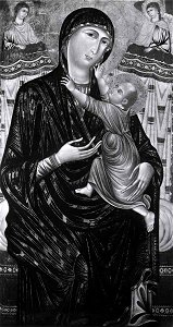 Anonimo fiorentino influenzato da Cimabue - Madonna con Bambino in trono e due angeli, Chiesa di S. Remigio