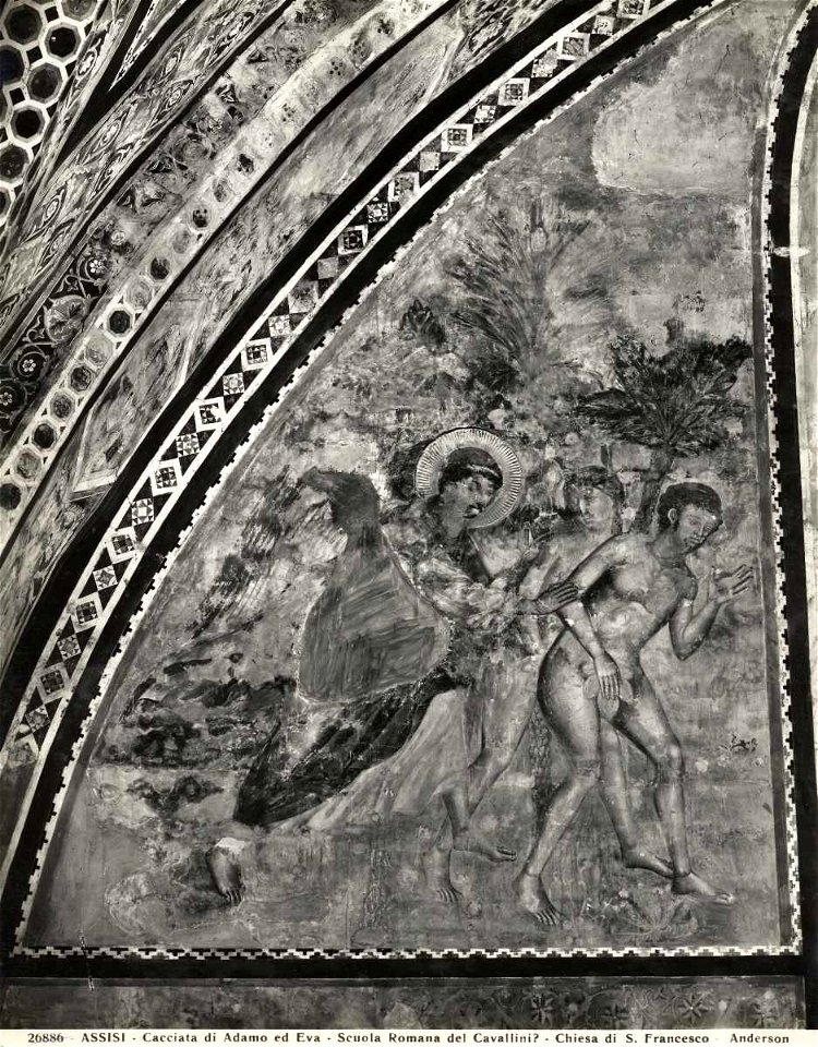 Anonimo romano sec. XIII - Cacciata di Adamo ed Eva dal paradiso terrestre, Basilica di S. Francesco, 8363 gw
