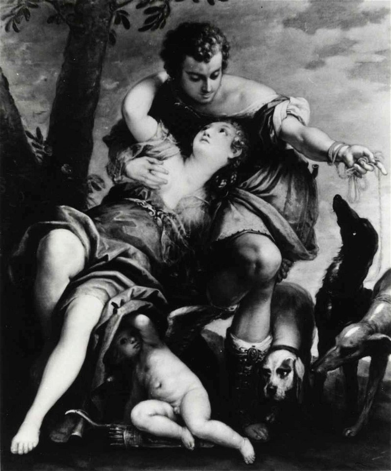 Anonimo sec. XVI - Venere e Adone, Frascione
