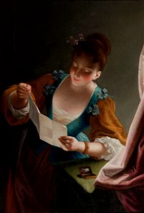 Anonyme - Jeune femme lisant une lettre - PPP2546 - Musée des Beaux-Arts de la ville de Paris. Free illustration for personal and commercial use.