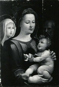 Anonimo sec. XVI - Sacra Famiglia con santa Caterina da Siena, Museo Civico e Diocesano d'Arte Sacra