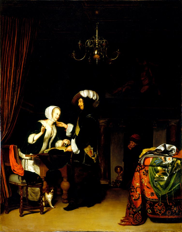 Anonyme - Le Gentilhomme dans la boutique, copie d'après Frans Mieris - PPP2577 - Musée des Beaux-Arts de la ville de Paris