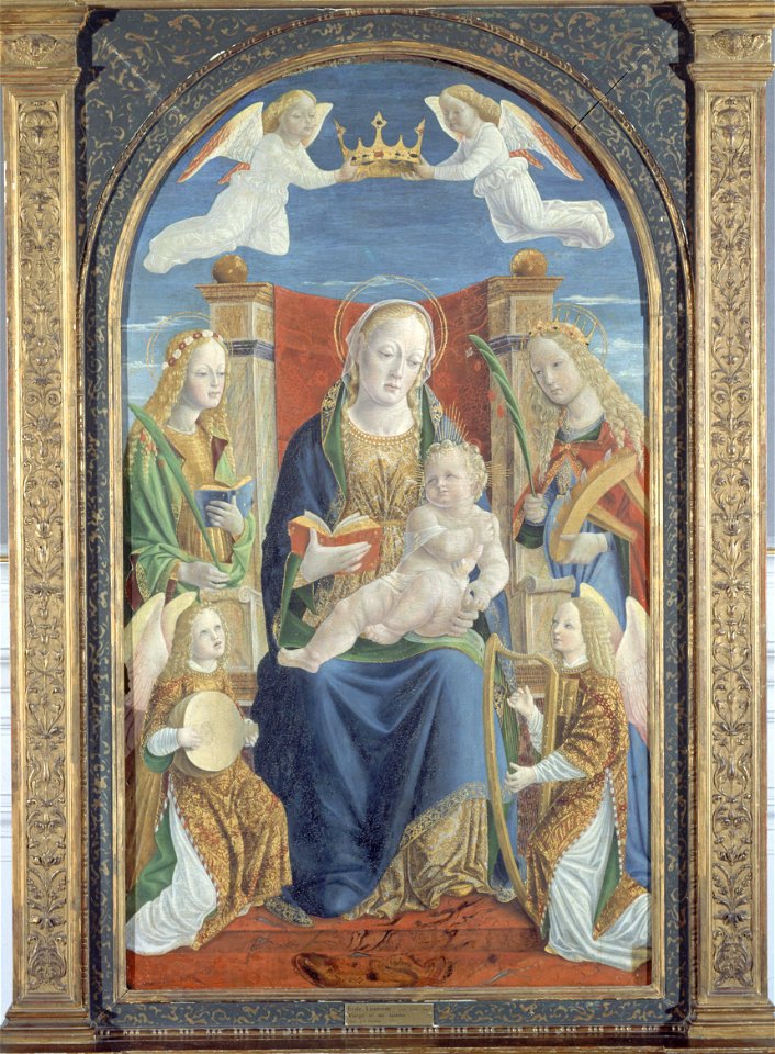 Anonyme - Vierge à l'enfant, avec sainte Dorothée, Sainte Catherine et deux anges musiciens - PPP2516 - Musée des Beaux-Arts de la ville de Paris