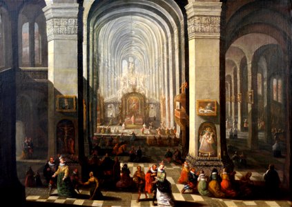 Anonyme - Intérieur d'église dans les Flandres au XVII siècle