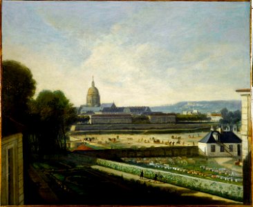Anonyme - Le dépôt des marbres et l'esplanade devant le pont tournant des Tuileries, avant la construction de la place Louis XV, vers 1750 - P2230 - Musée Carnavalet