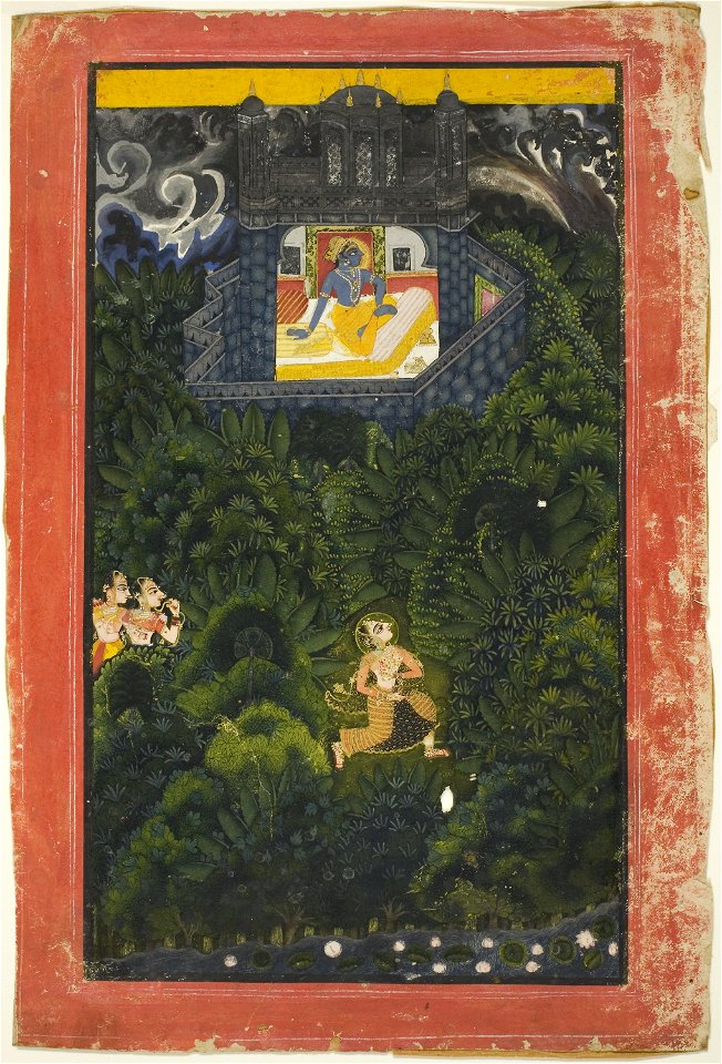 Anonymous - Abhisarika Nayika (Heroine Running to Meet her Lover) - 1998.175 - Art Institute of Chicago