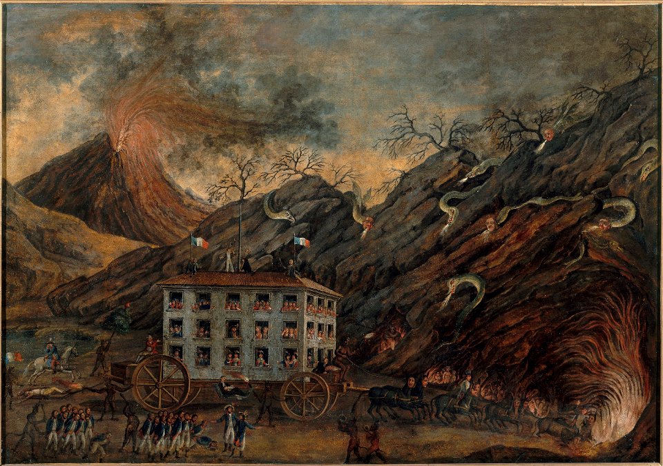 Anonymous - Allégorie satirique figurant une descente aux enfers. - P805 - Musée Carnavalet