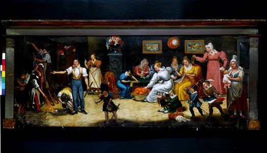 Anonymous - Au bon père de famille. Enseigne de tapissier-décorateur. Rue Mouffetard, 5ème arrondissement, Paris - EN24 - Musée Carnavalet