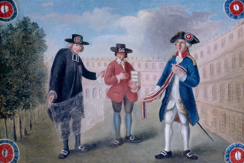 Anonymous - Aux trois ordres. Enseigne d'un marchand de cocardes au Palais-Royal. Palais-Royal, 1er arrondissement, Paris - EN120 - Musée Carnavalet