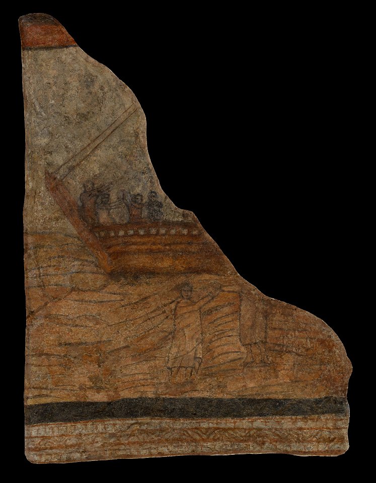 Anonymous - Baptistery wall painting, Christ Walking on Water - 1932.1203 - Yale University Art Gallery