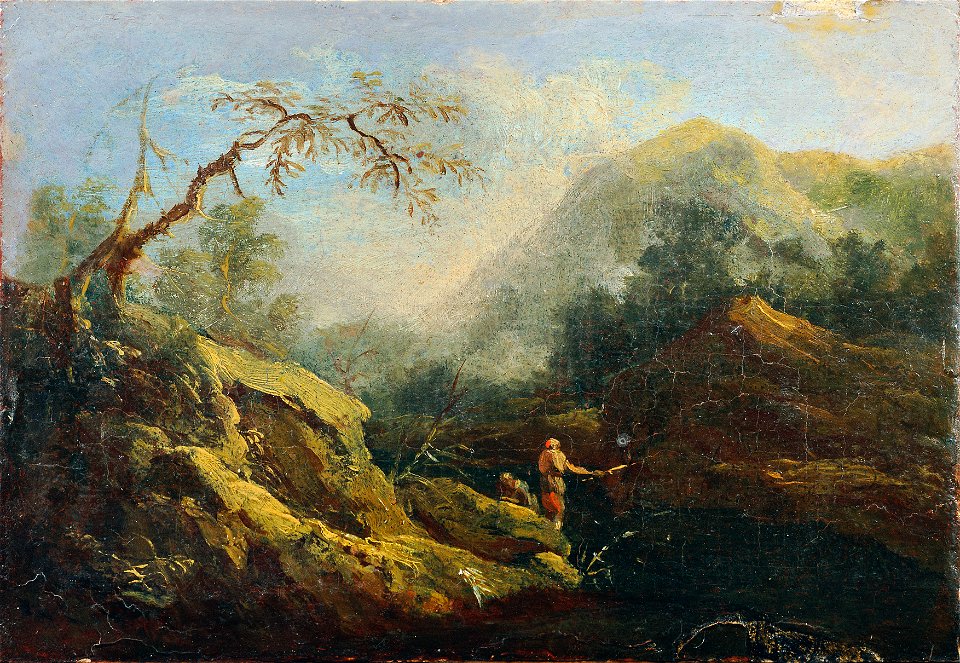 Anonymous - Bergige Landschaft mit Angler - 5068 - Österreichische Galerie Belvedere