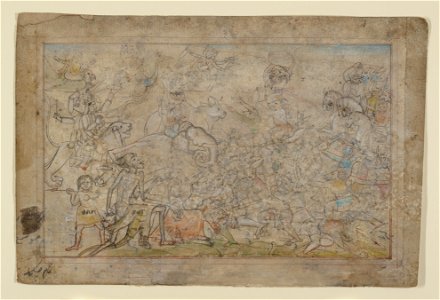 Anonymous - Battle Scene from a Devi Mahatmya - 2008.359.10 - Metropolitan Museum of Art
