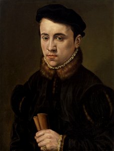 Anonymous - Bildnis eines jungen Mannes mit Barett und Handschuhen - GG 839 - Kunsthistorisches Museum