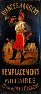 Anonymous - Au hussard. Enseigne de bureau de remplacement militaire. 17 rue des Petits- Carreaux, 11ème arrondissement, Paris - EN10 - Musée Carnavalet