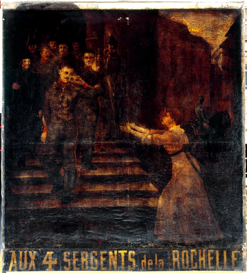 Anonymous - Aux quatre sergents de La Rochelle (II). Enseigne d'aubergiste. 3, boulevard Beaumarchais, 11ème arrondissement, Paris - EN164 - Musée Carnavalet
