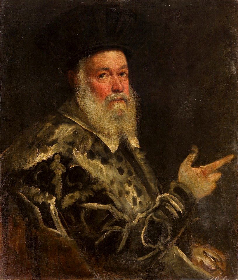 Anonymous - Bildnis eines sitzenden Mannes mit hohem Barett - GG 1855 - Kunsthistorisches Museum