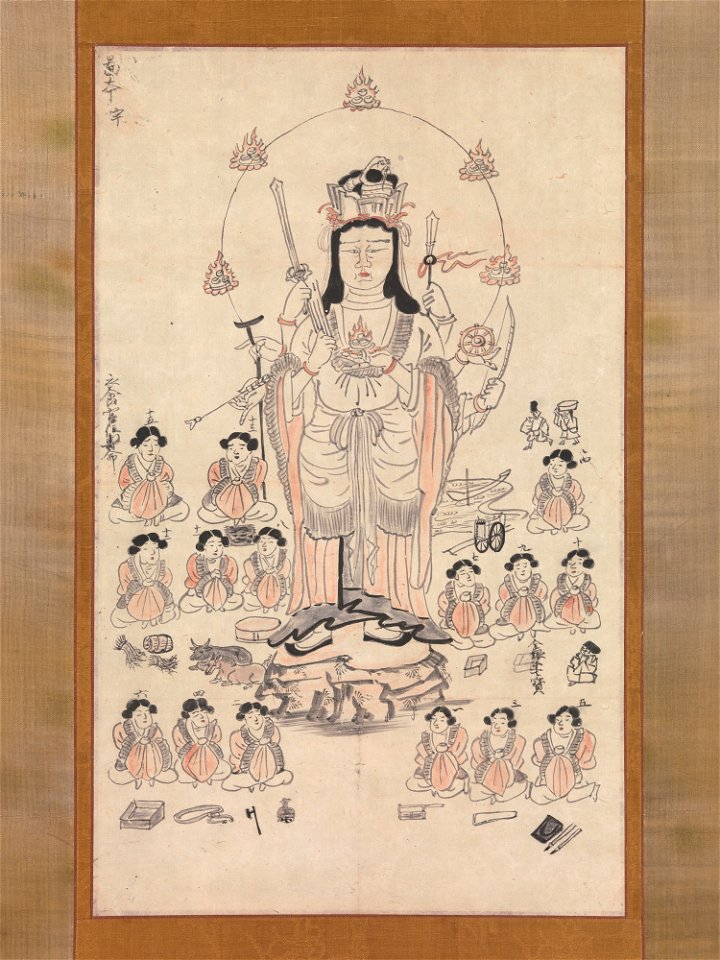 Anonymous - Benzaiten and Fifteen Attendants - 1975.268.11 - Metropolitan Museum of Art