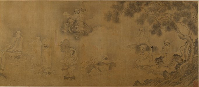 Anonymous - Buddhist luohans crossing the sea to the palace of the dragon king - 18.25.1 - Metropolitan Museum of Art